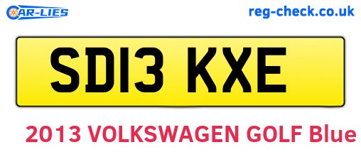 SD13KXE are the vehicle registration plates.