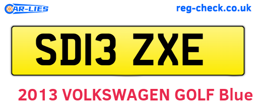SD13ZXE are the vehicle registration plates.