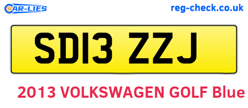 SD13ZZJ are the vehicle registration plates.