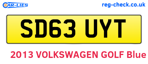 SD63UYT are the vehicle registration plates.