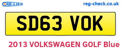 SD63VOK are the vehicle registration plates.