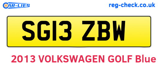 SG13ZBW are the vehicle registration plates.