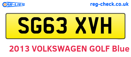 SG63XVH are the vehicle registration plates.
