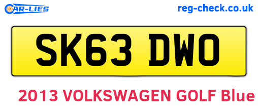 SK63DWO are the vehicle registration plates.