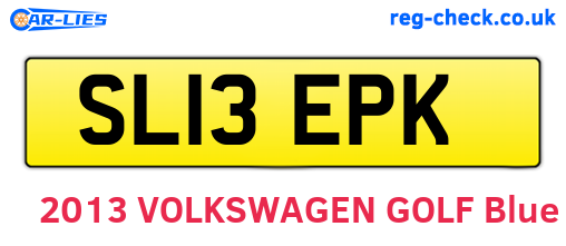 SL13EPK are the vehicle registration plates.