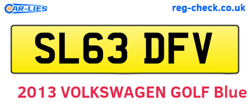 SL63DFV are the vehicle registration plates.