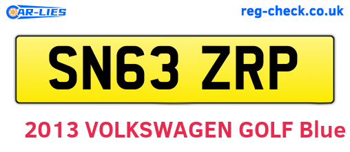 SN63ZRP are the vehicle registration plates.