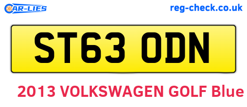 ST63ODN are the vehicle registration plates.