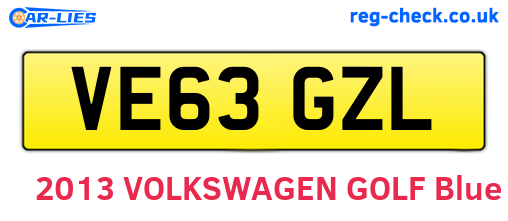 VE63GZL are the vehicle registration plates.