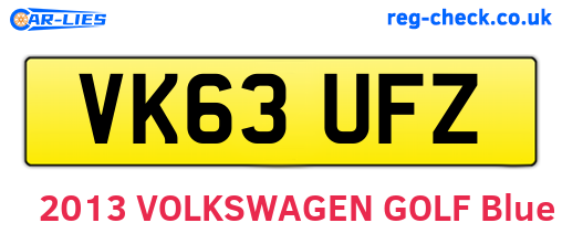 VK63UFZ are the vehicle registration plates.