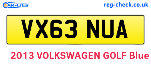 VX63NUA are the vehicle registration plates.