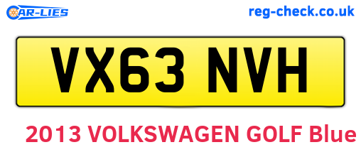 VX63NVH are the vehicle registration plates.