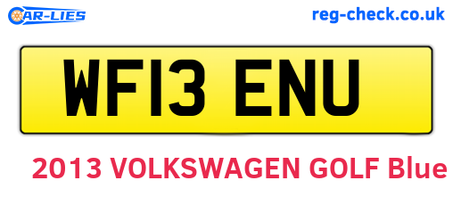 WF13ENU are the vehicle registration plates.