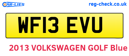 WF13EVU are the vehicle registration plates.