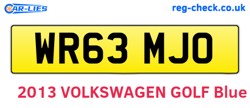 WR63MJO are the vehicle registration plates.
