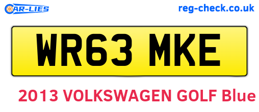 WR63MKE are the vehicle registration plates.