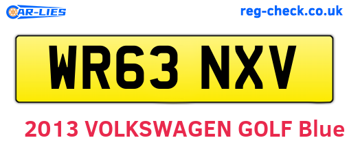 WR63NXV are the vehicle registration plates.