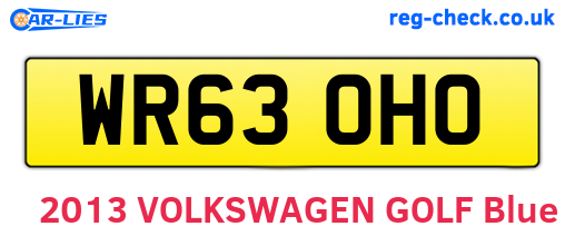 WR63OHO are the vehicle registration plates.