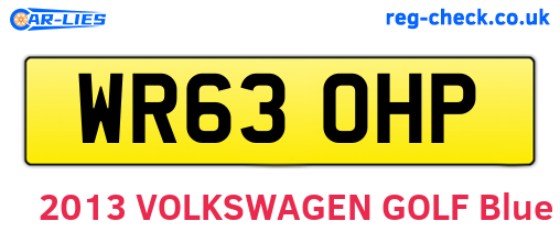 WR63OHP are the vehicle registration plates.