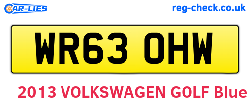 WR63OHW are the vehicle registration plates.