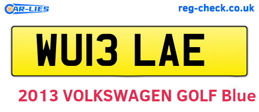 WU13LAE are the vehicle registration plates.