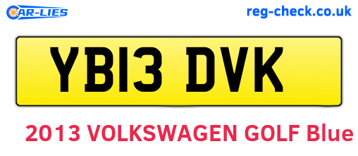 YB13DVK are the vehicle registration plates.
