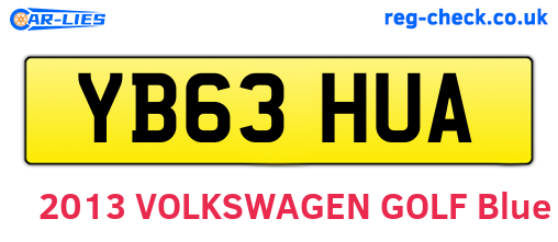YB63HUA are the vehicle registration plates.
