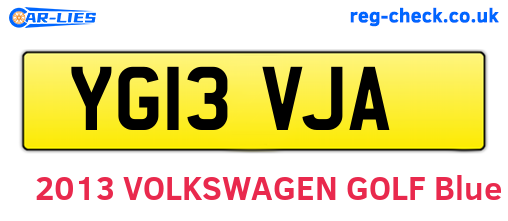 YG13VJA are the vehicle registration plates.