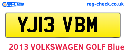 YJ13VBM are the vehicle registration plates.