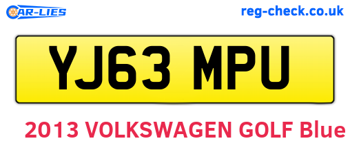 YJ63MPU are the vehicle registration plates.