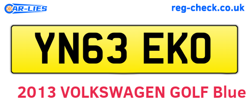 YN63EKO are the vehicle registration plates.