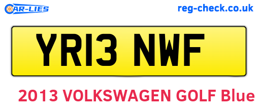 YR13NWF are the vehicle registration plates.
