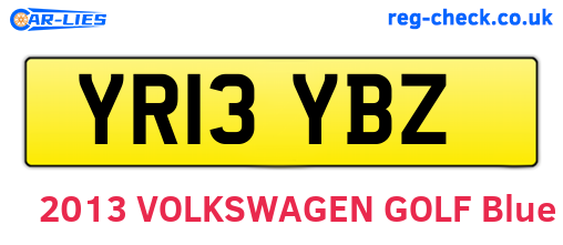 YR13YBZ are the vehicle registration plates.