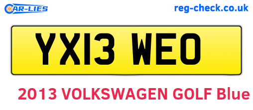 YX13WEO are the vehicle registration plates.
