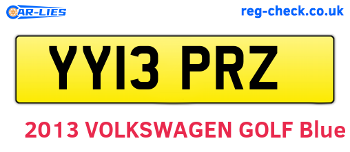 YY13PRZ are the vehicle registration plates.