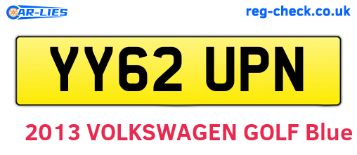 YY62UPN are the vehicle registration plates.