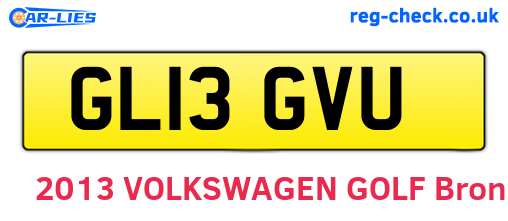 GL13GVU are the vehicle registration plates.