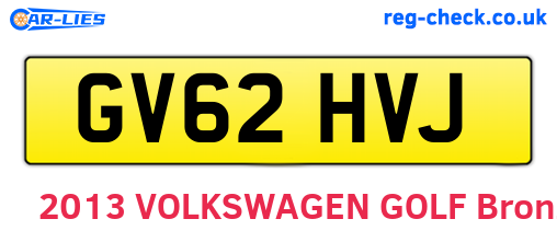 GV62HVJ are the vehicle registration plates.