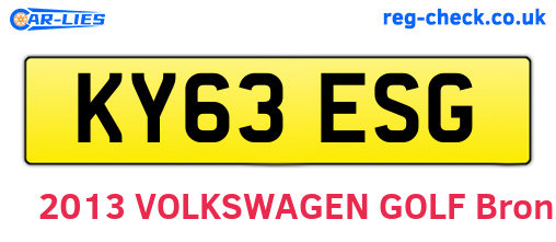 KY63ESG are the vehicle registration plates.