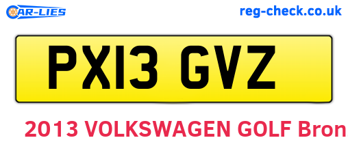 PX13GVZ are the vehicle registration plates.