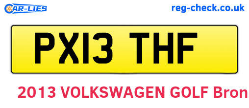 PX13THF are the vehicle registration plates.