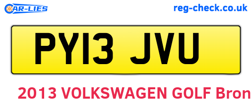 PY13JVU are the vehicle registration plates.