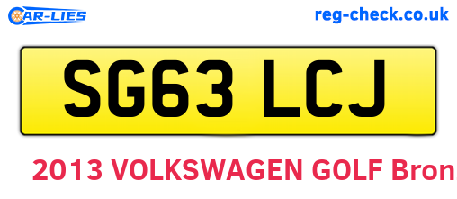 SG63LCJ are the vehicle registration plates.