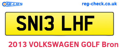 SN13LHF are the vehicle registration plates.