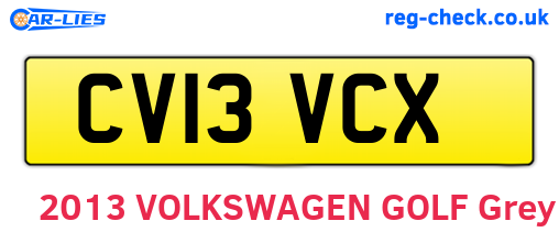 CV13VCX are the vehicle registration plates.