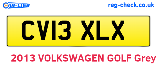 CV13XLX are the vehicle registration plates.