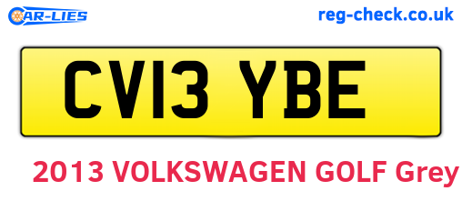 CV13YBE are the vehicle registration plates.