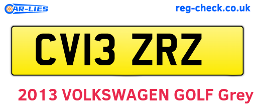 CV13ZRZ are the vehicle registration plates.