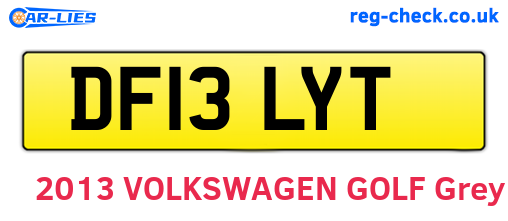 DF13LYT are the vehicle registration plates.