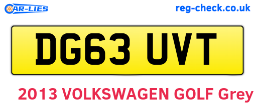 DG63UVT are the vehicle registration plates.